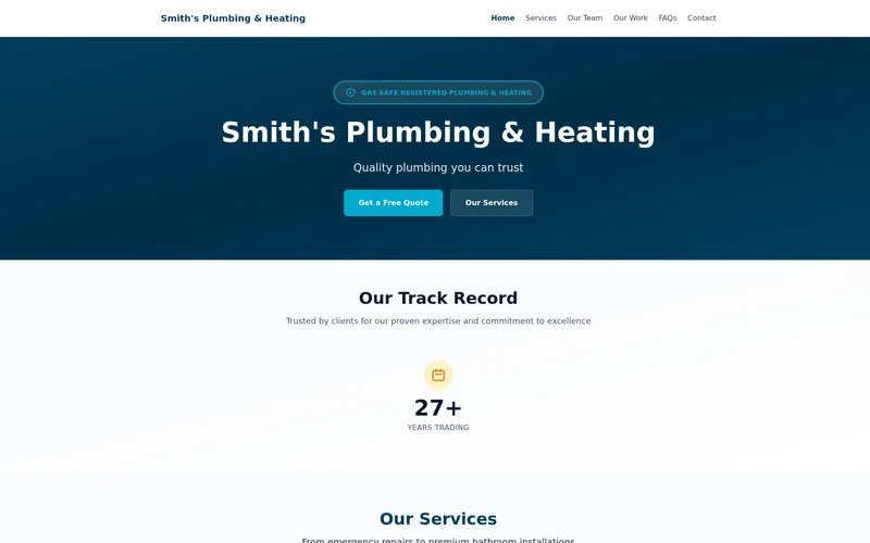 Preview of Premium Service theme homepage
