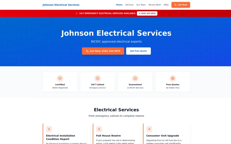 Preview of Trusted Tradesman theme for Builders